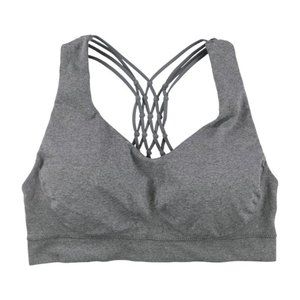 Gray Seamless Knotted Sports Bra